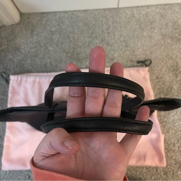 Kate Spade Black Leather Tote Handbag with Dust Bag EUC - Picture 8 of 12